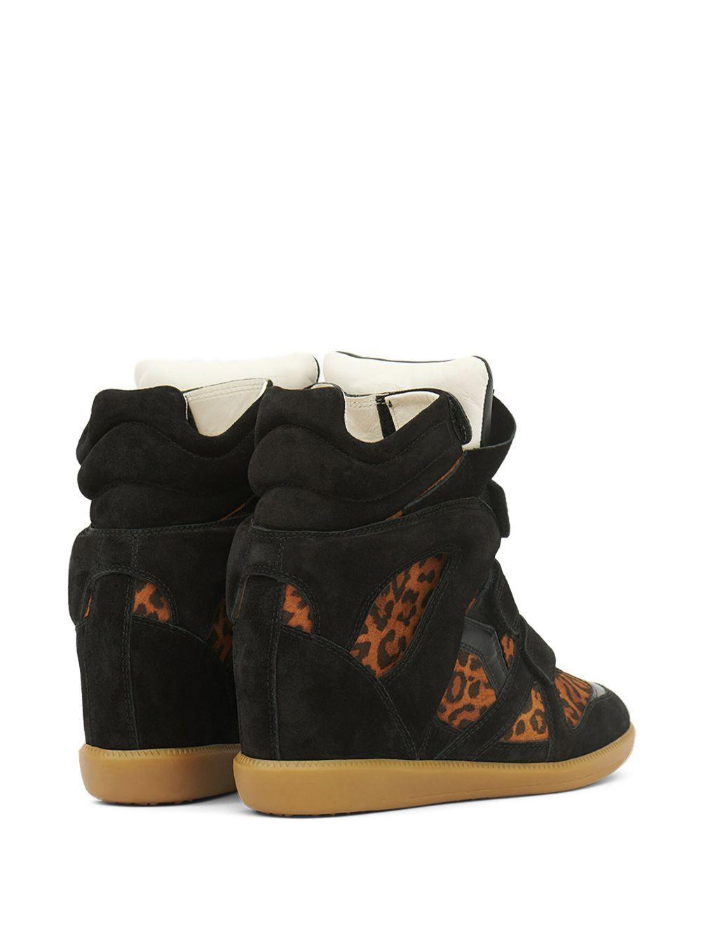 Bekett leopard-print panelled wedge sneakers Product Image