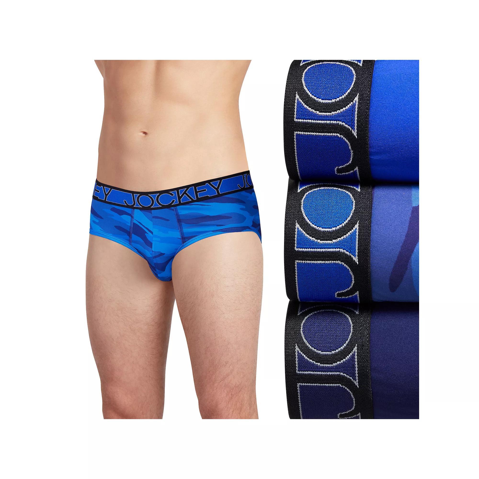 Men's Jockey® 3-Pack Active Microfiber Briefs, Size: Large, Black Product Image