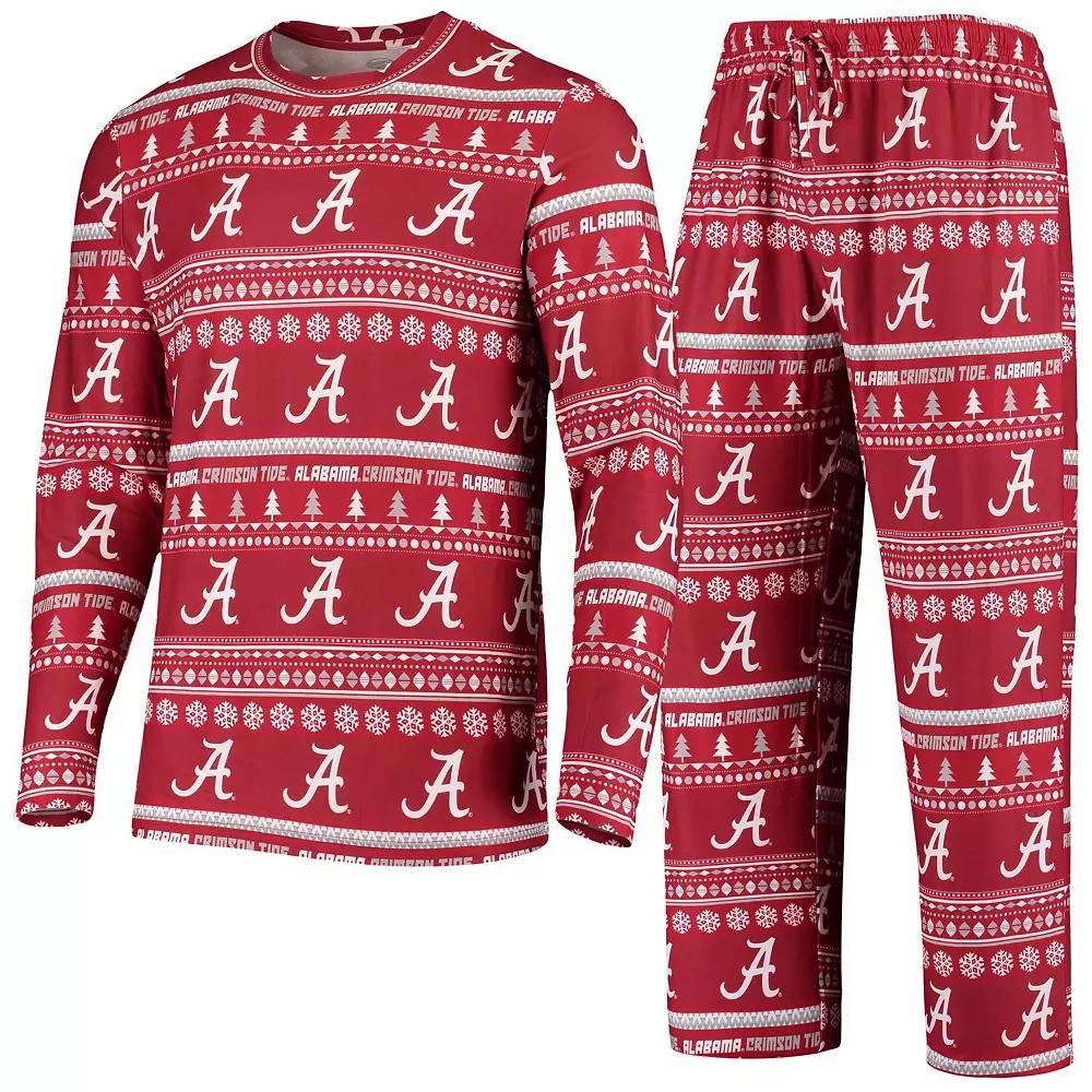 Men's Concepts Sport Crimson Alabama Crimson Tide Ugly Sweater Knit Long Sleeve Top and Pant Set, Size: Small, Red Product Image