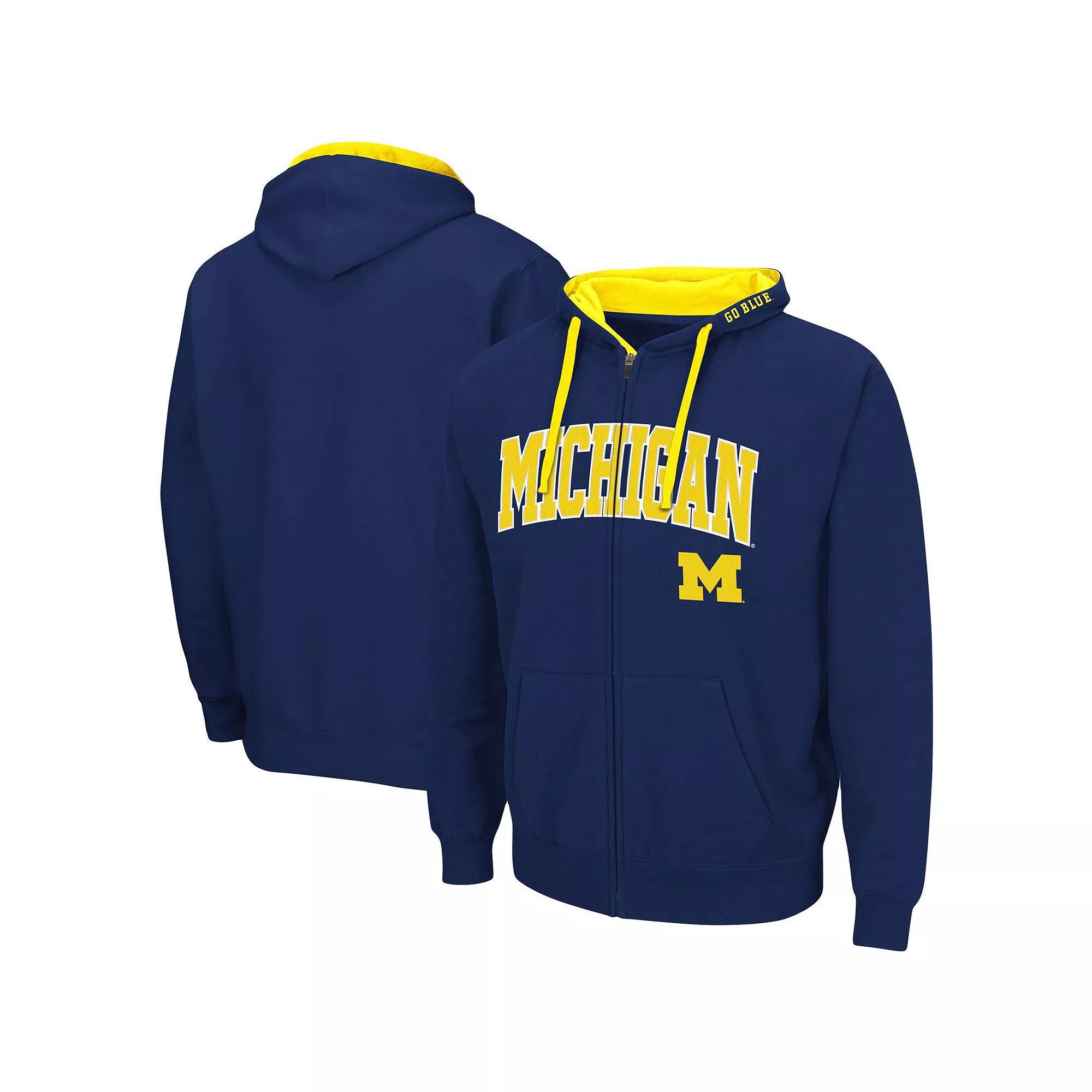 Men's Colosseum Navy Michigan Wolverines Big & Tall Full-Zip Hoodie, Size: 4XB, Blue Product Image