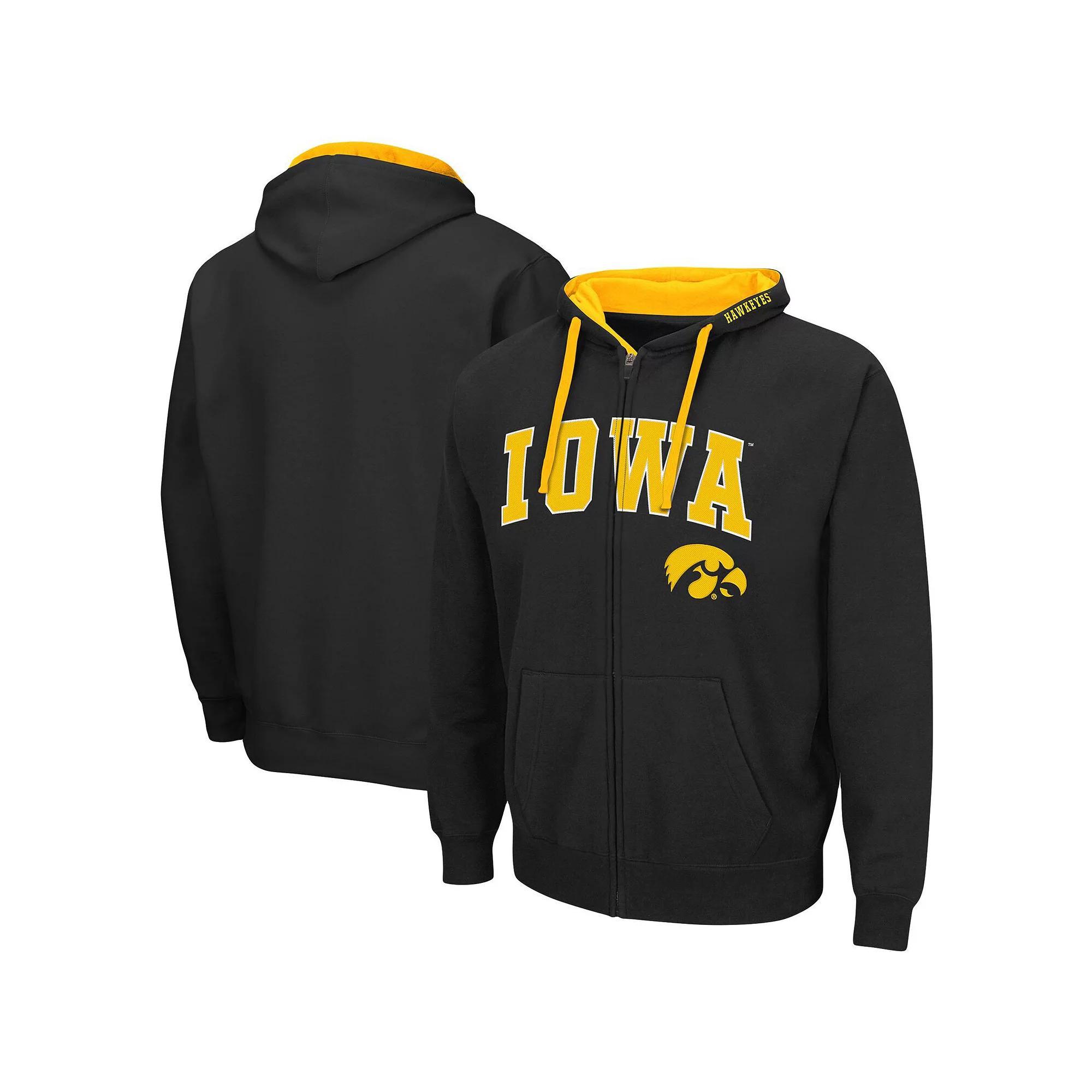 Men's Colosseum Black Iowa Hawkeyes Big & Tall Full-Zip Hoodie, Size: 6XB Product Image