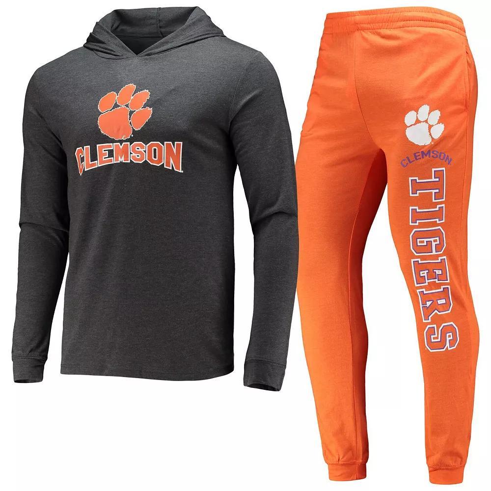 Men's Concepts Sport Orange/Charcoal Clemson Tigers Meter Long Sleeve Hoodie T-Shirt & Jogger Pants Set, Size: Medium Product Image