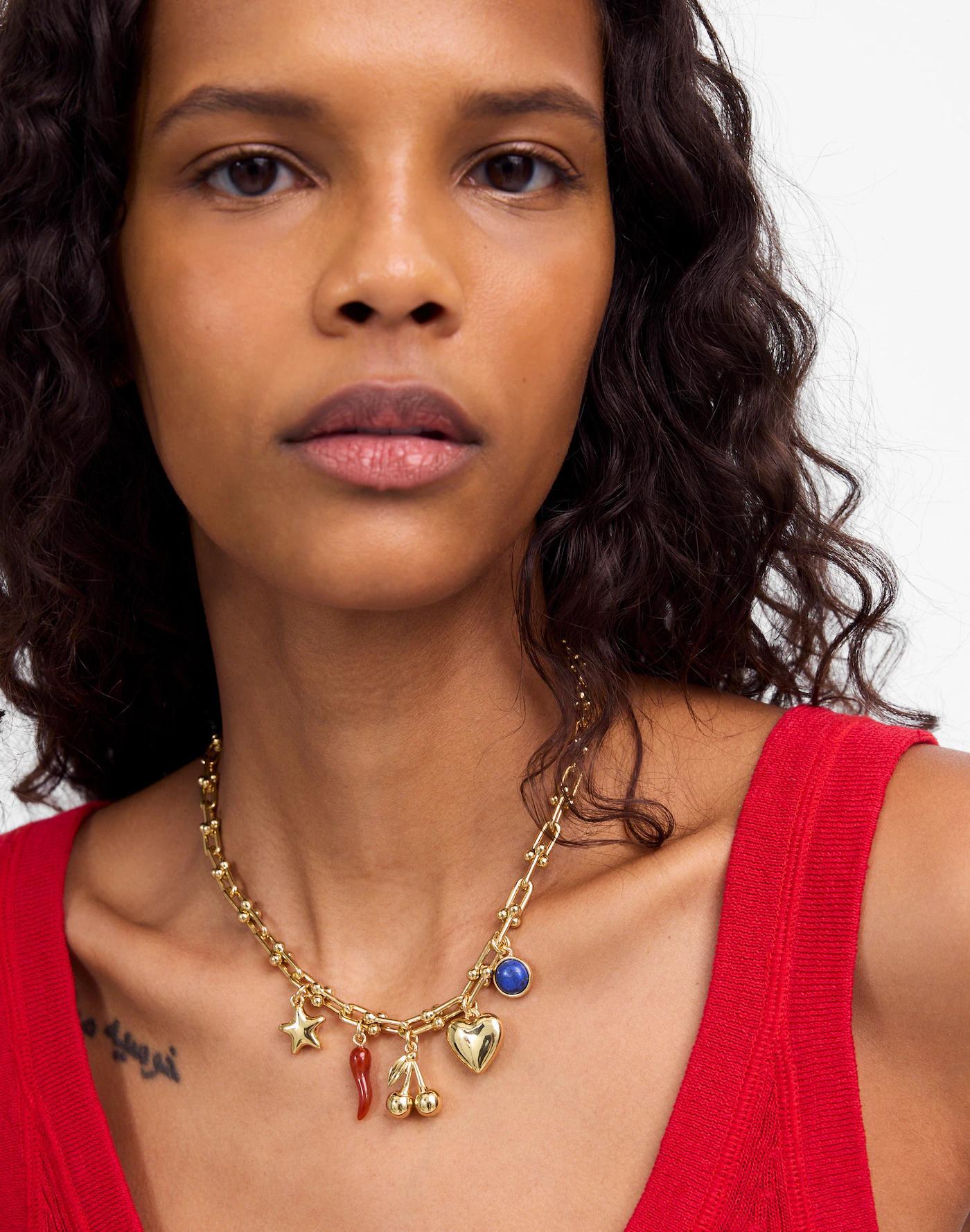 Semiprecious U-Link Charm Necklace Product Image