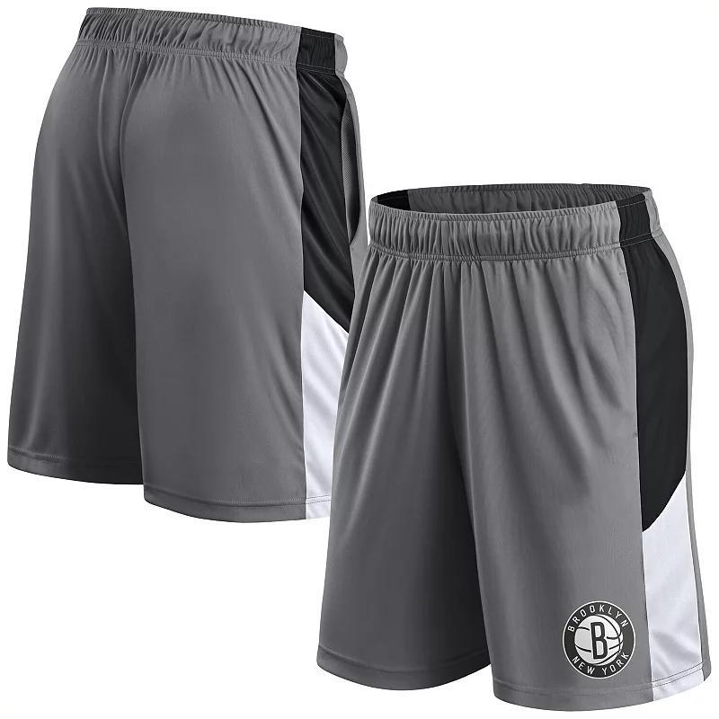 Mens Fanatics Branded Gray Brooklyn Nets Practice Performance Shorts Product Image