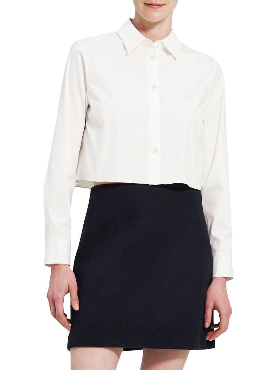 Theory Cropped Button Front Shirt Product Image