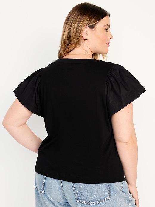 Flutter-Sleeve Combination Top Product Image