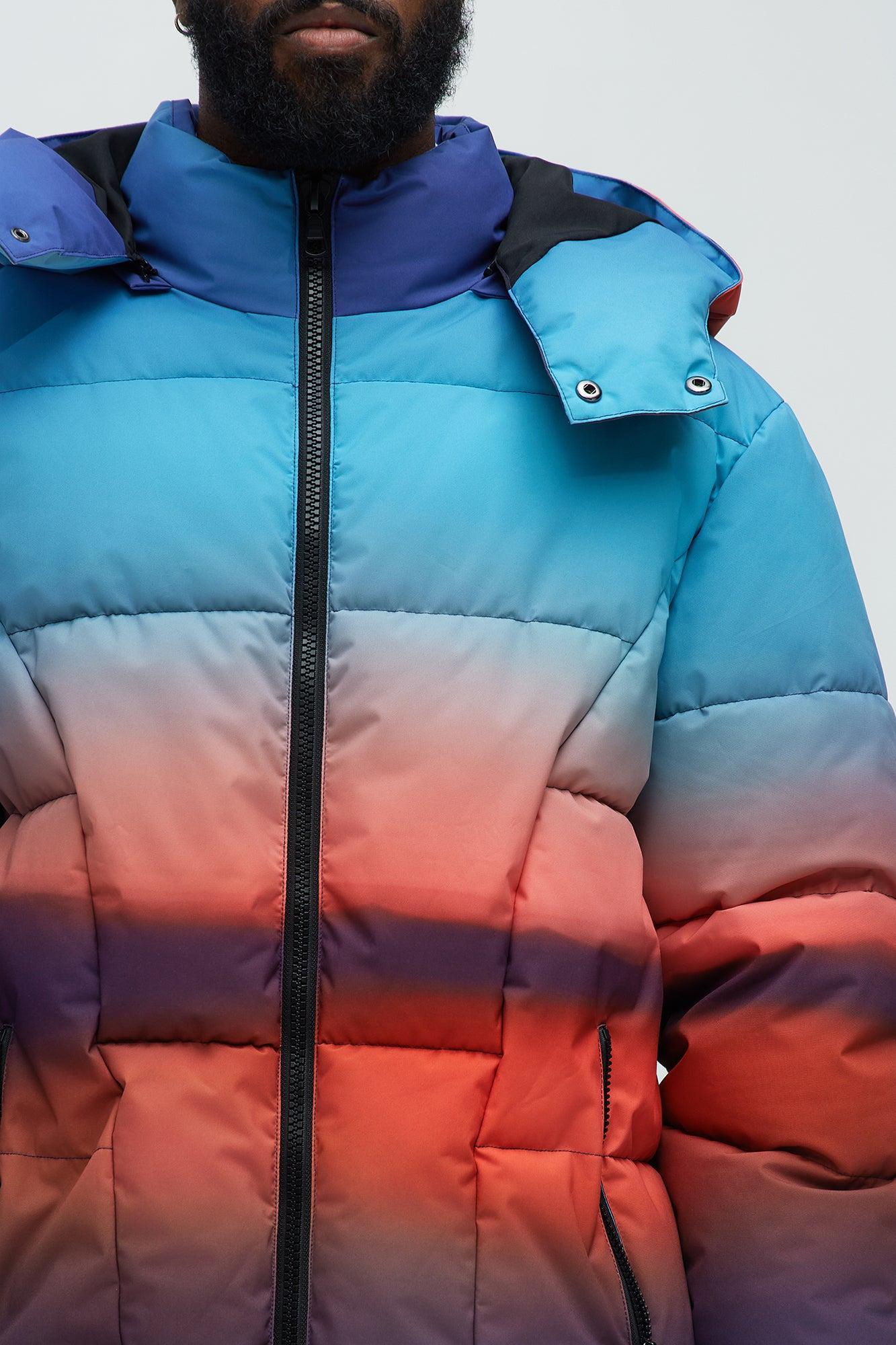 Sunrise Hooded Puffer Jacket - Blue/combo Product Image