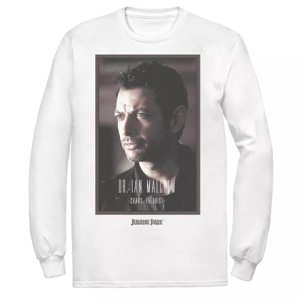 Men's Jurassic Park Dr. Ian Malcolm Chaos Theorist Long Sleeve Tee, Size: XL, Athletic Grey Product Image