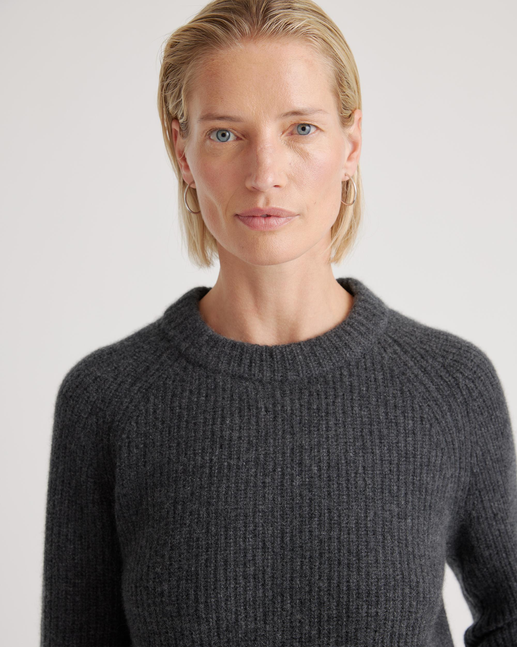 Quince | Women's Mongolian Cashmere Fisherman Crewneck Sweater Size XS Product Image