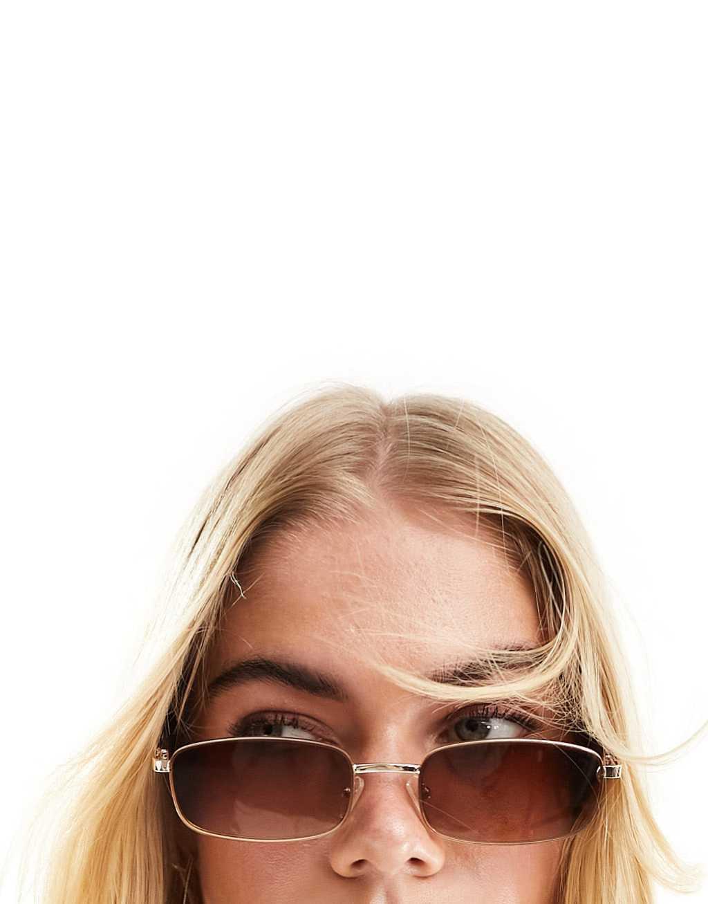 ASOS DESIGN 90s metal square sunglasses Product Image