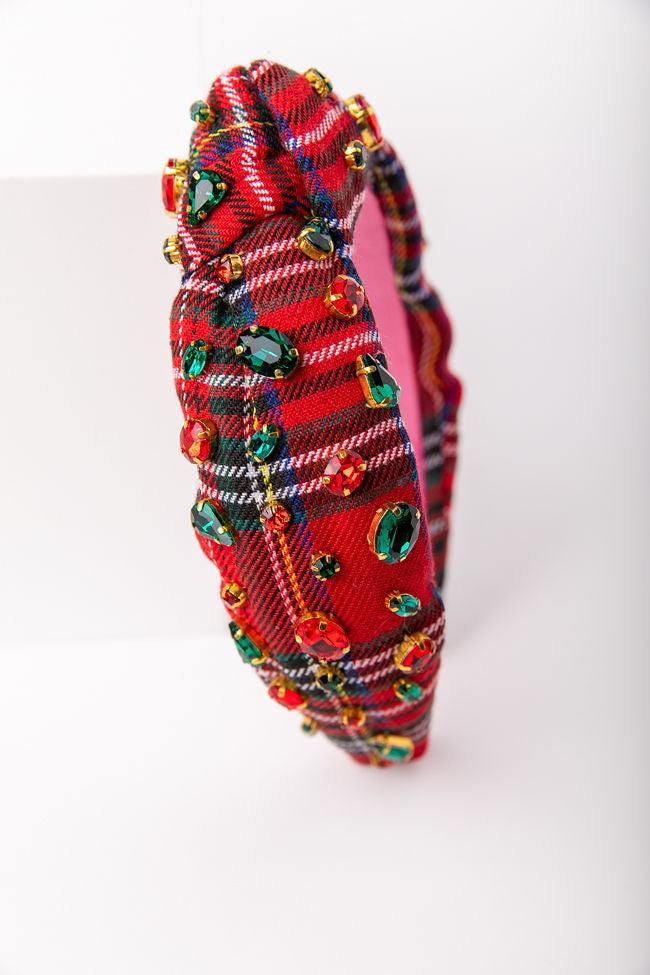 Tartan and Rhinestone Knotted Headband SALE Product Image