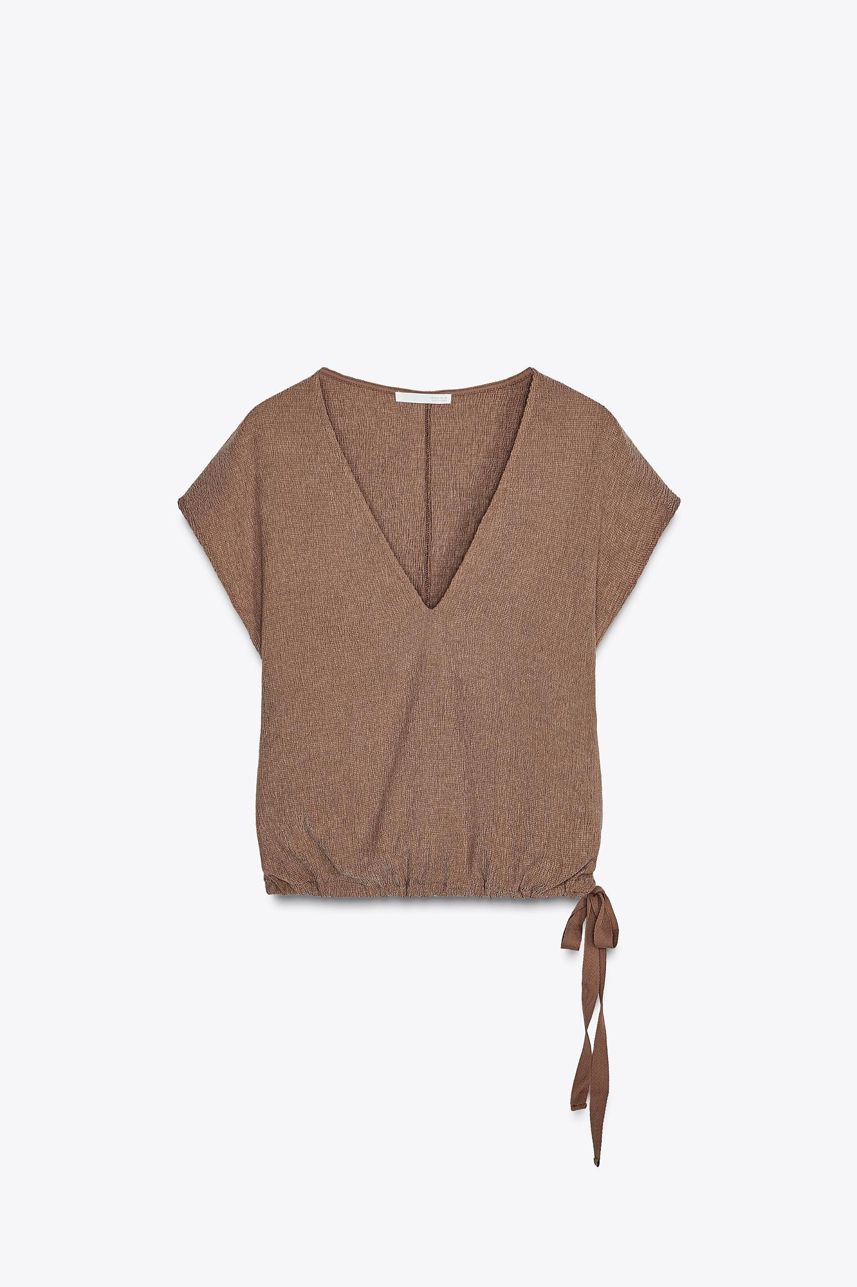 TEXTURED TIE TOP Product Image