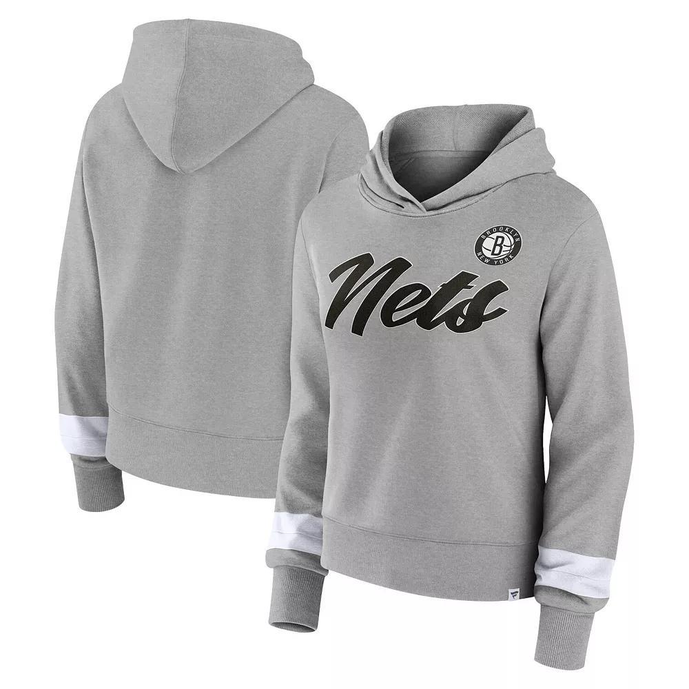 Women's Fanatics Branded Heather Gray Brooklyn Nets Halftime Pullover Hoodie, Size: Large, Grey Product Image