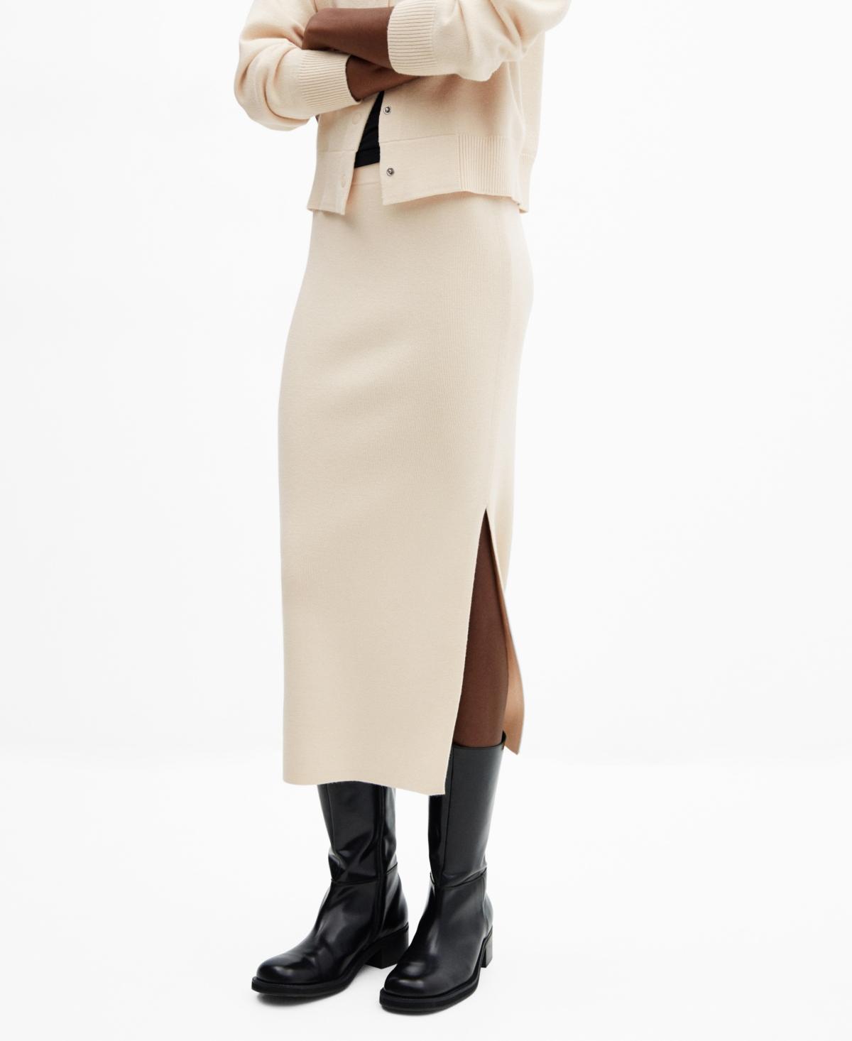 Mango knit midi slit skirt Product Image