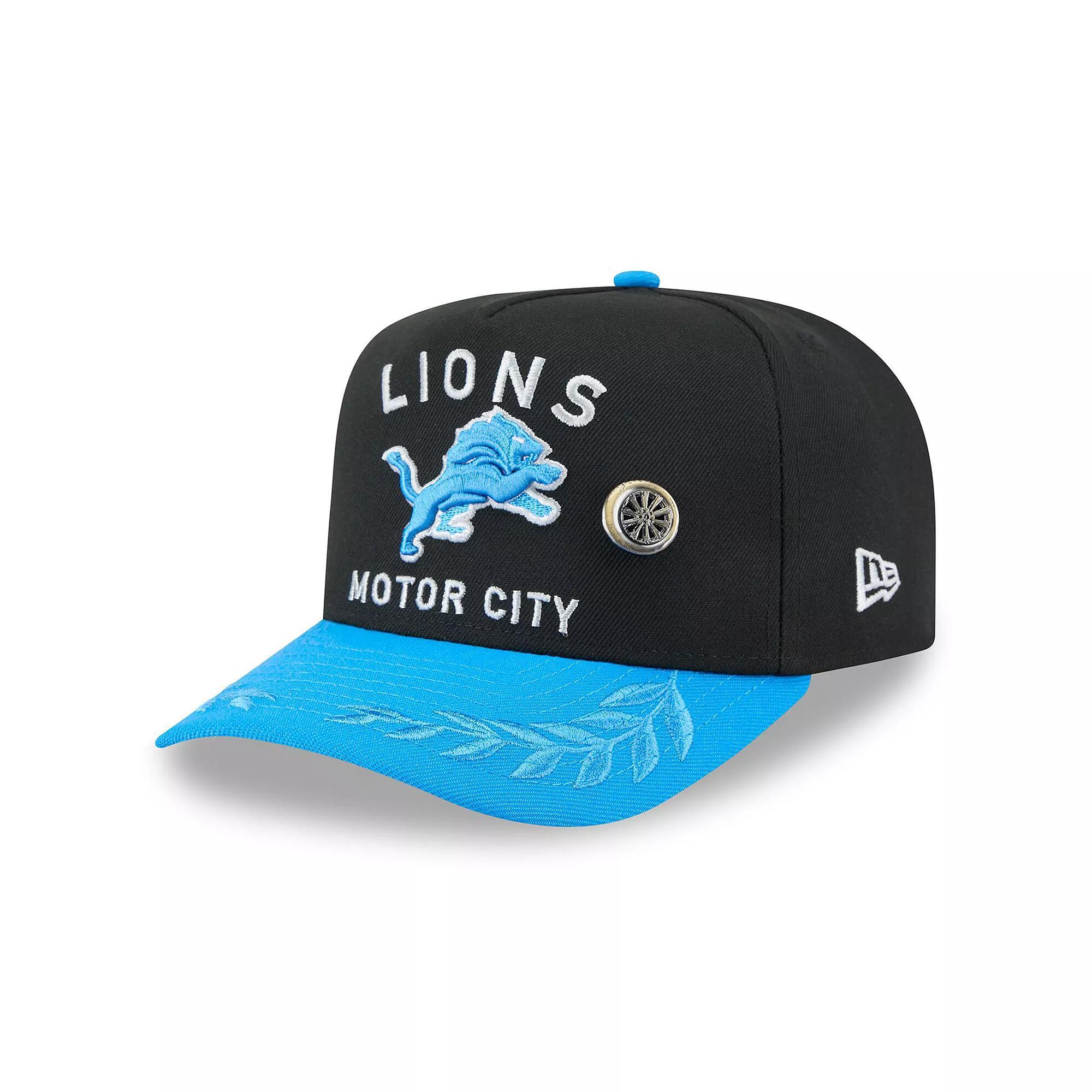 Men's New Era Black/Blue Detroit Lions 2025 NFL Draft On Stage A-Frame 59FIFTY Fitted Hat, Size: 6 7/8 Product Image