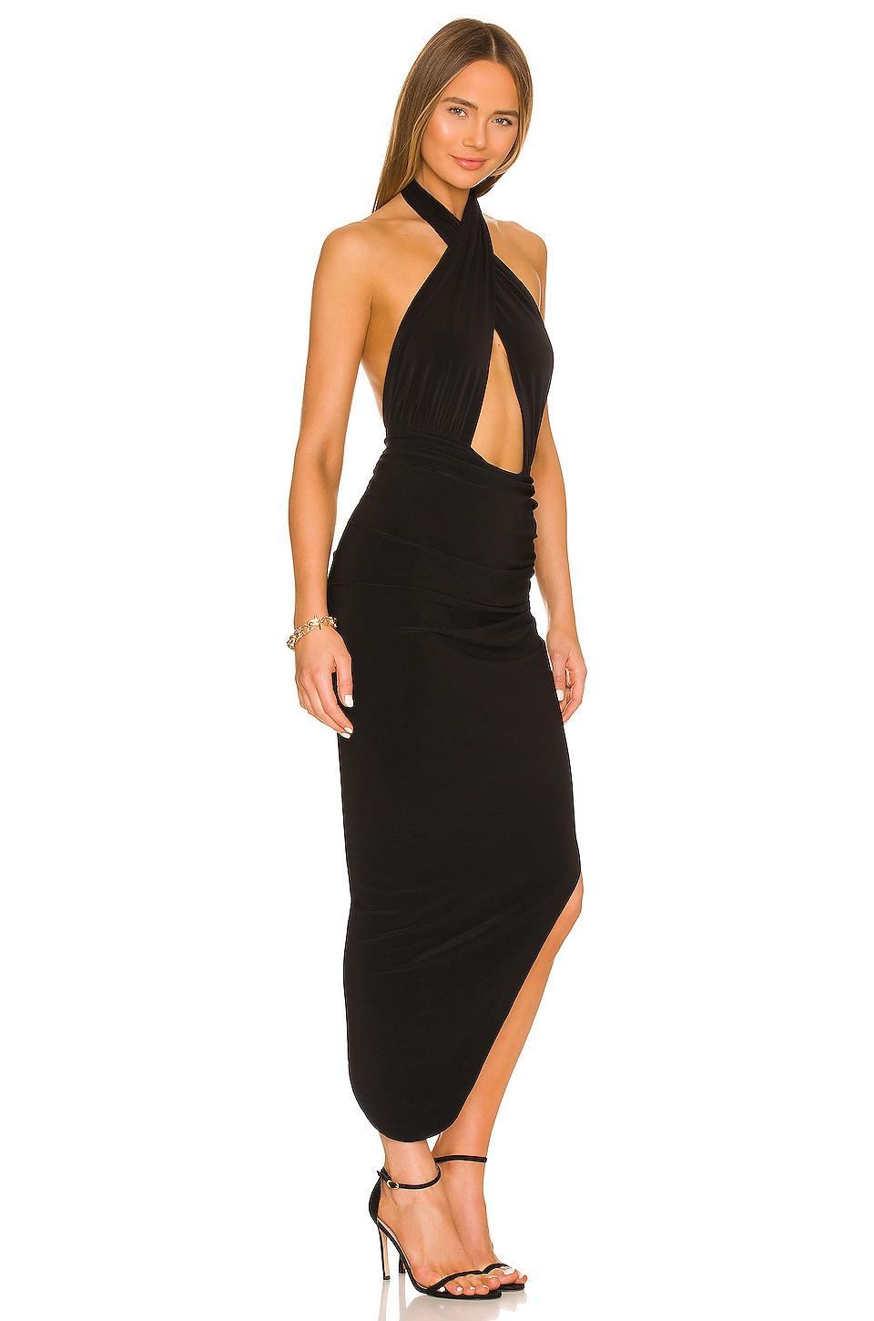 Cross Halter Side Drape Gown Norma Kamali Product Image