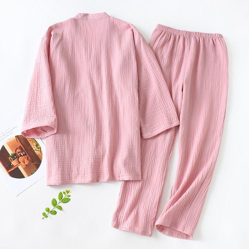Pajama Set: Kimono Top + Pants Product Image