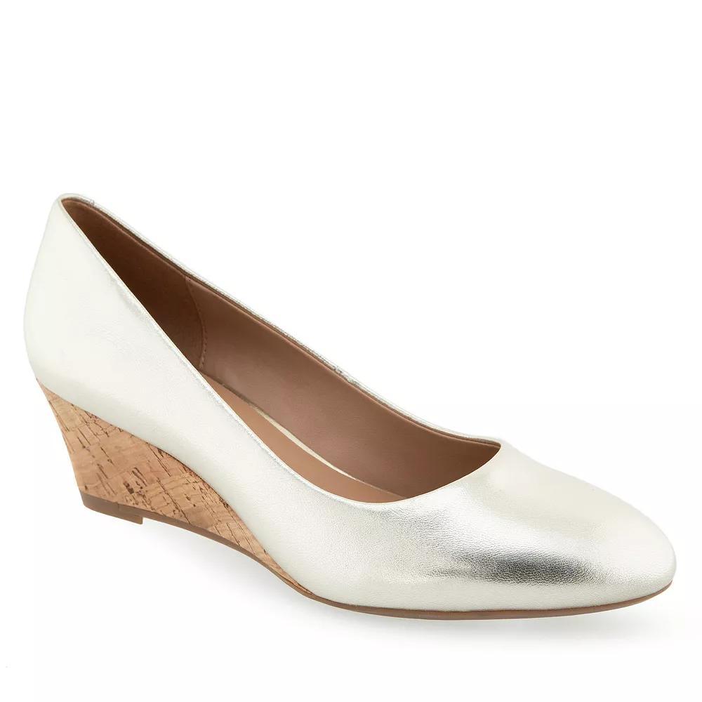 Aerosoles Iris Women's Leather Dress Pumps, Size: 9, Soft Gold Leather Product Image
