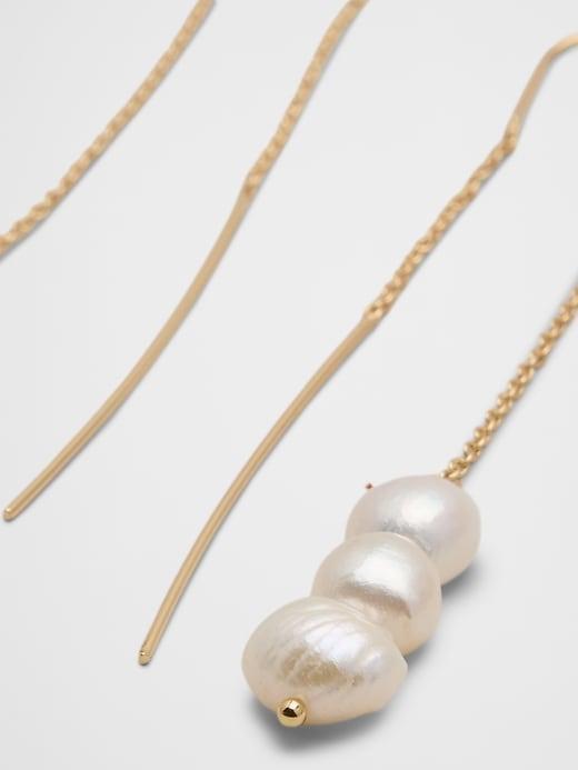 Delicate Pearl Threader Earrings Product Image