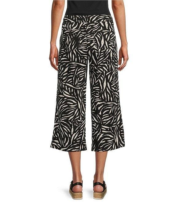 Westbound Petite Size Crop Graphic Linen Blend Pants Product Image