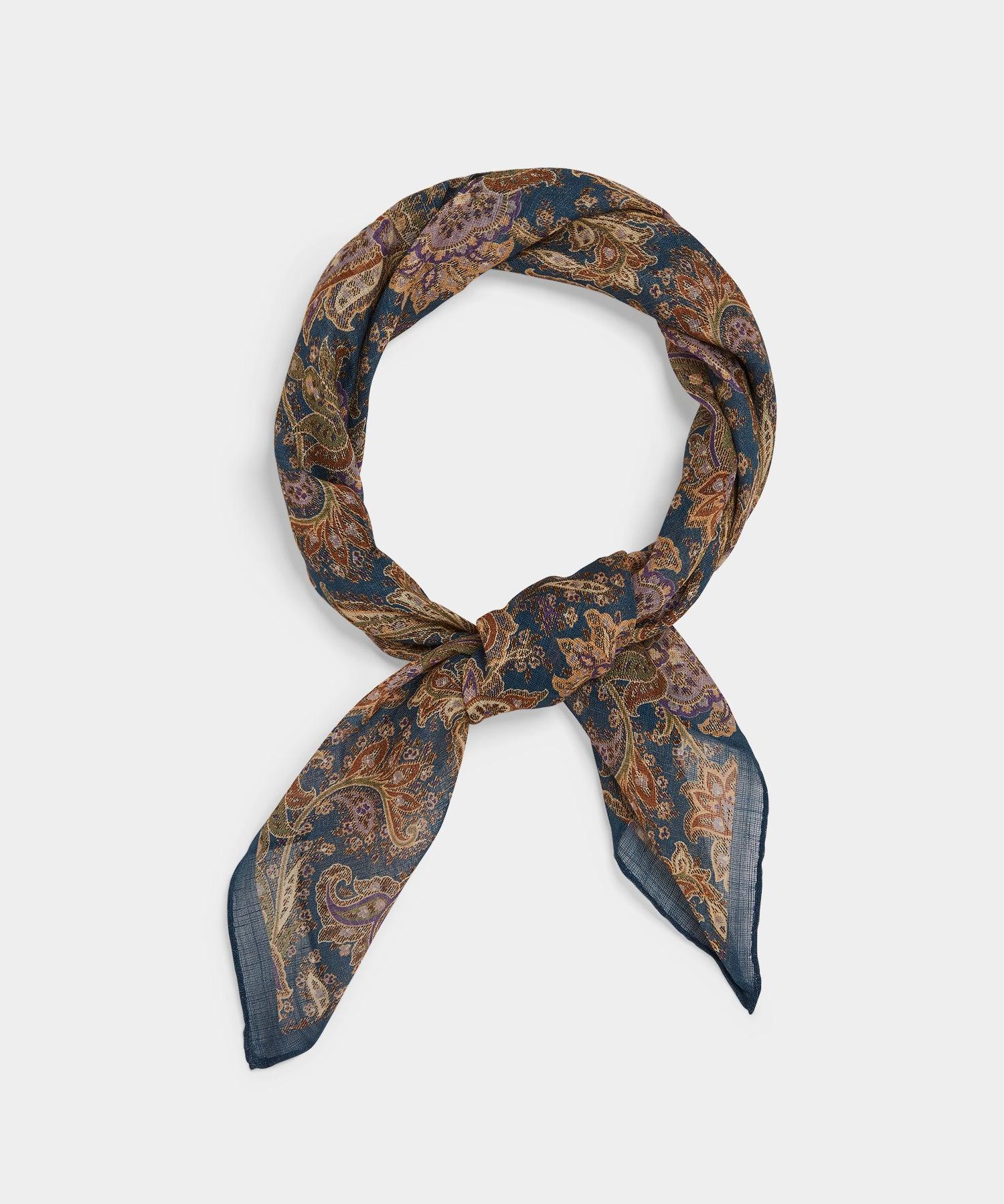 Italian Linen Cotton Paisley Neckerchief Product Image