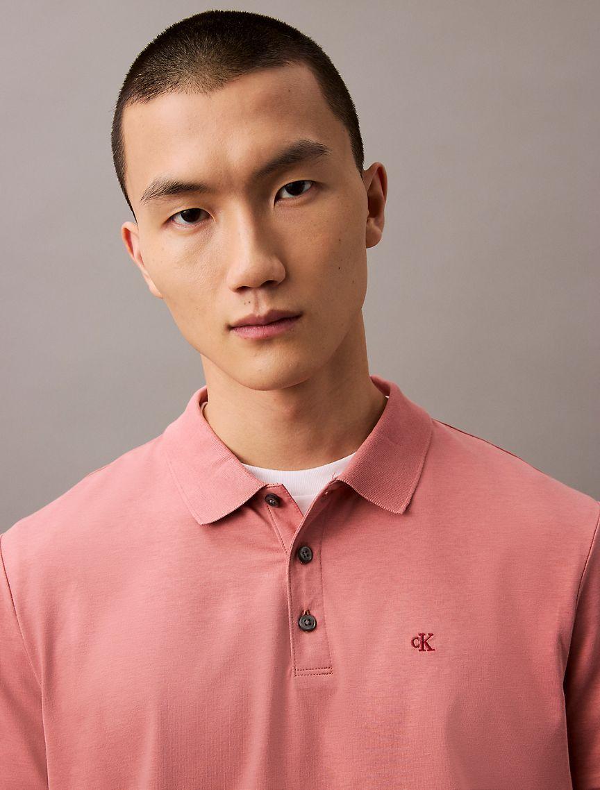 Smooth Cotton Monogram Logo Polo Shirt Product Image