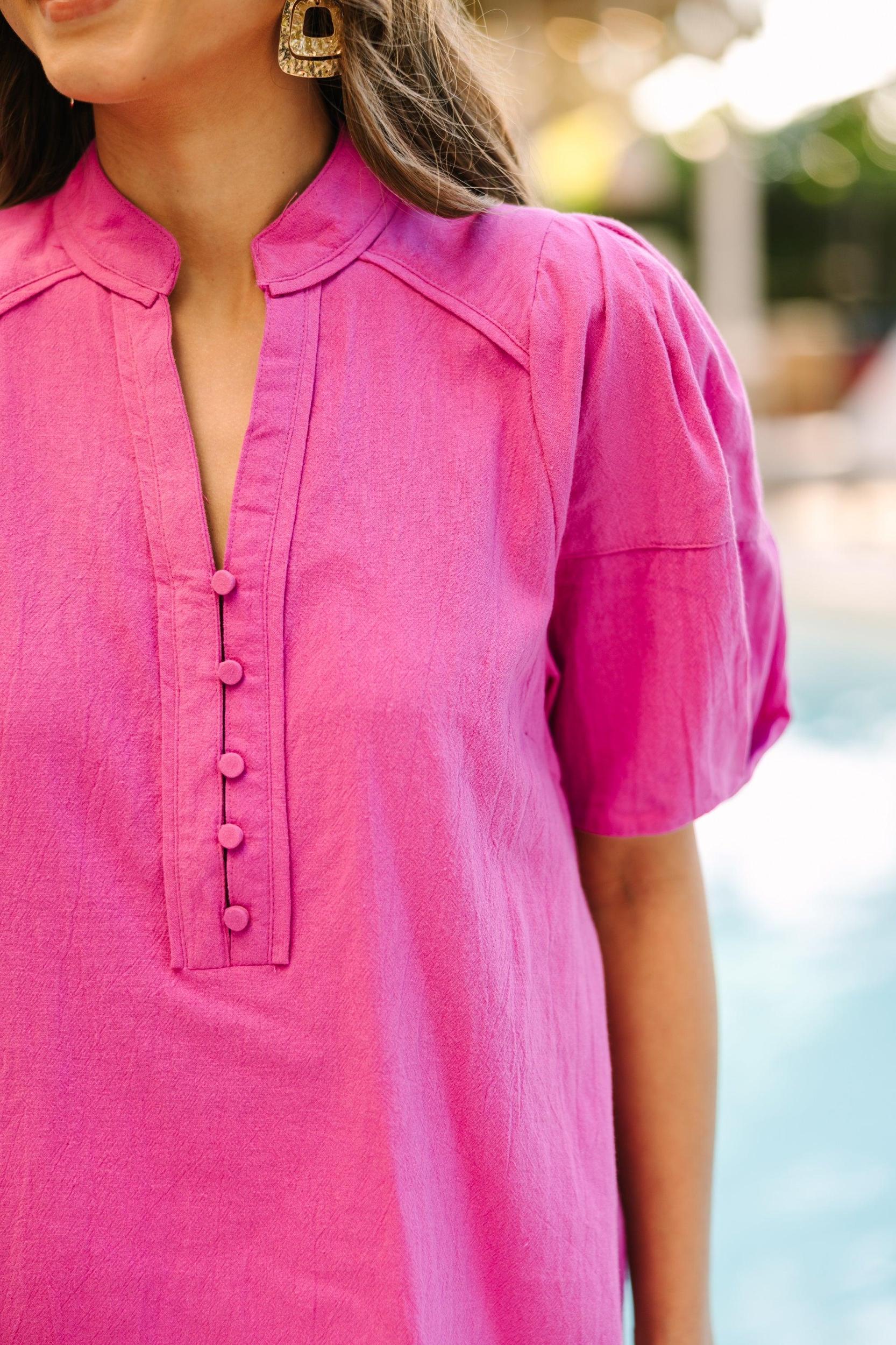 Just To Be Clear Magenta Pink Blouse Female Product Image