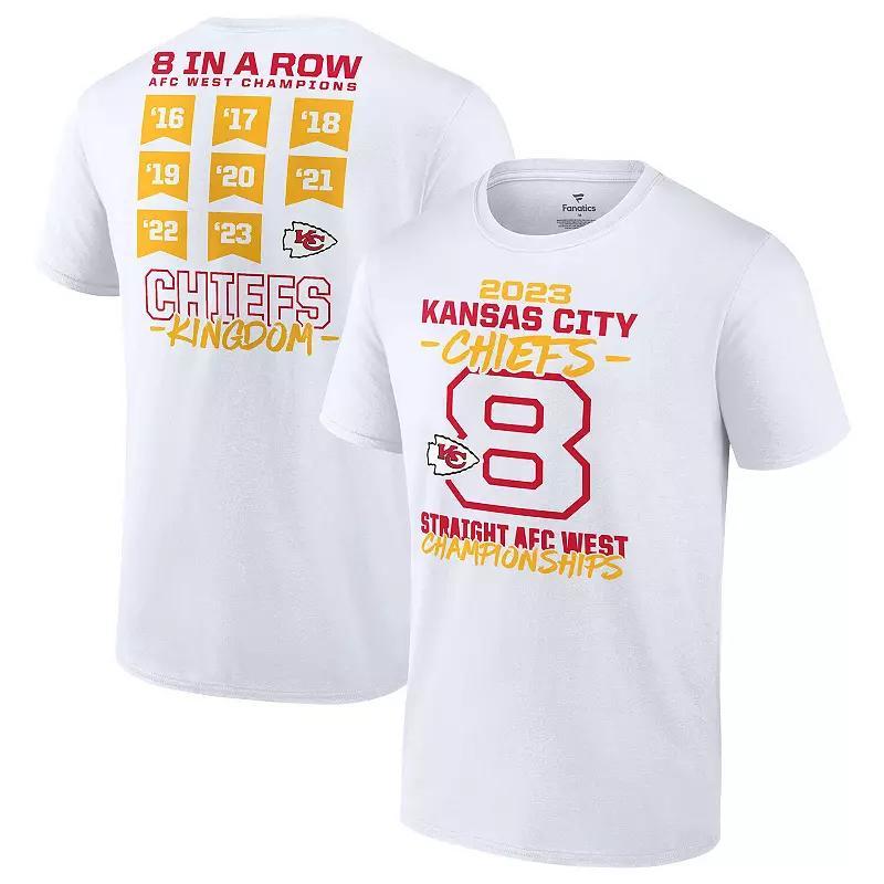 Mens Fanatics Branded Kansas City Chiefs Eight-Time AFC West Division Champions T-Shirt Product Image