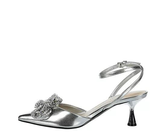Women's Nine West Raisun Pointy Toe Tapered Heel Dress Sandals, Size: 6.5, Silver Product Image