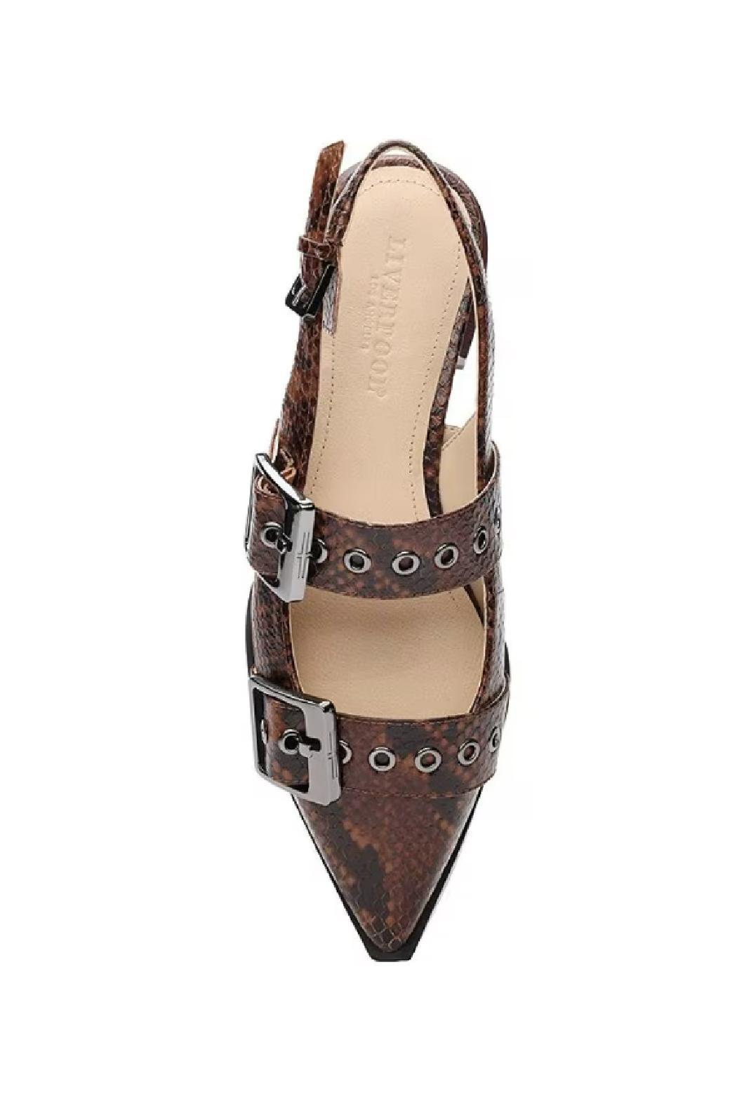 Villa Snake Embossed Leather Slingback Product Image