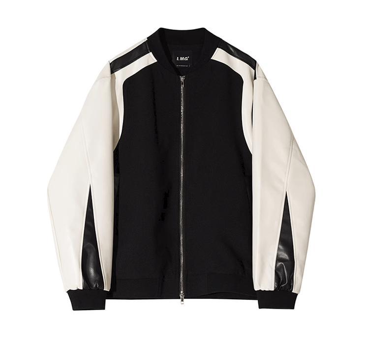 RT No. 11165 CONTRAST ZIP-UP LEATHER JK Product Image