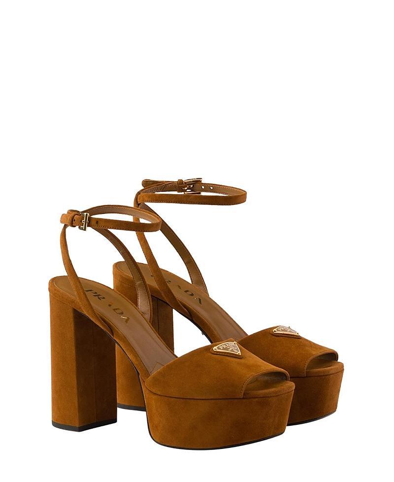 Prada Womens Suede Platform Sandals Product Image