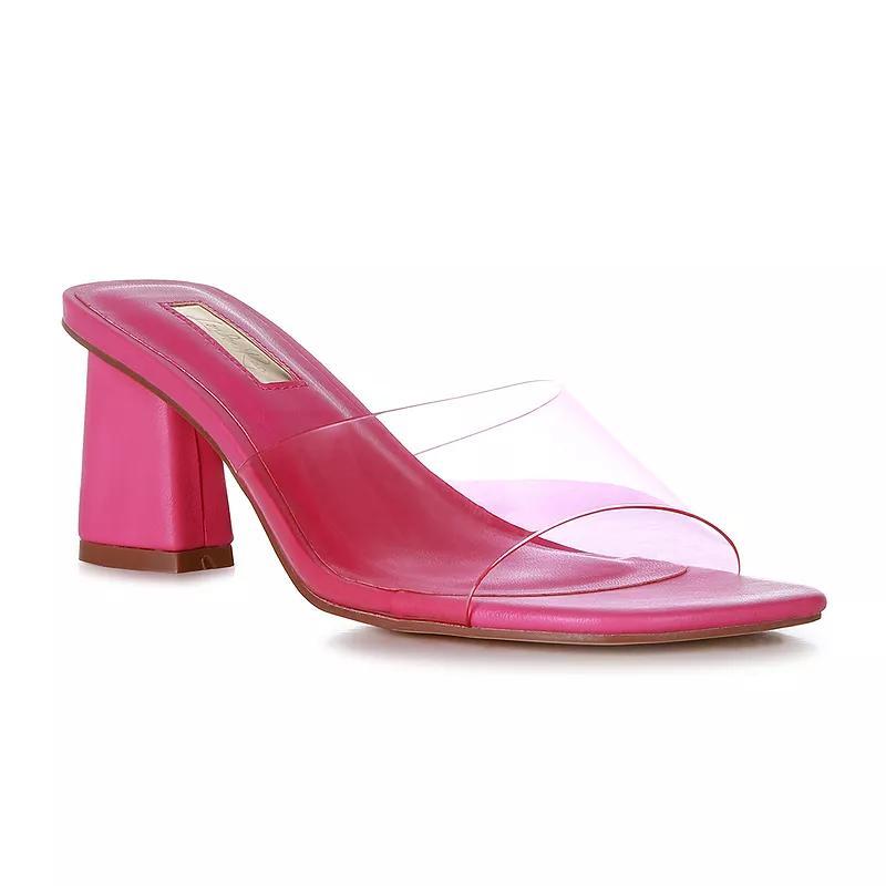 London Rag Clear Flirt Women's Clear Strap Heeled Sandals, Size: 6, Pink Product Image