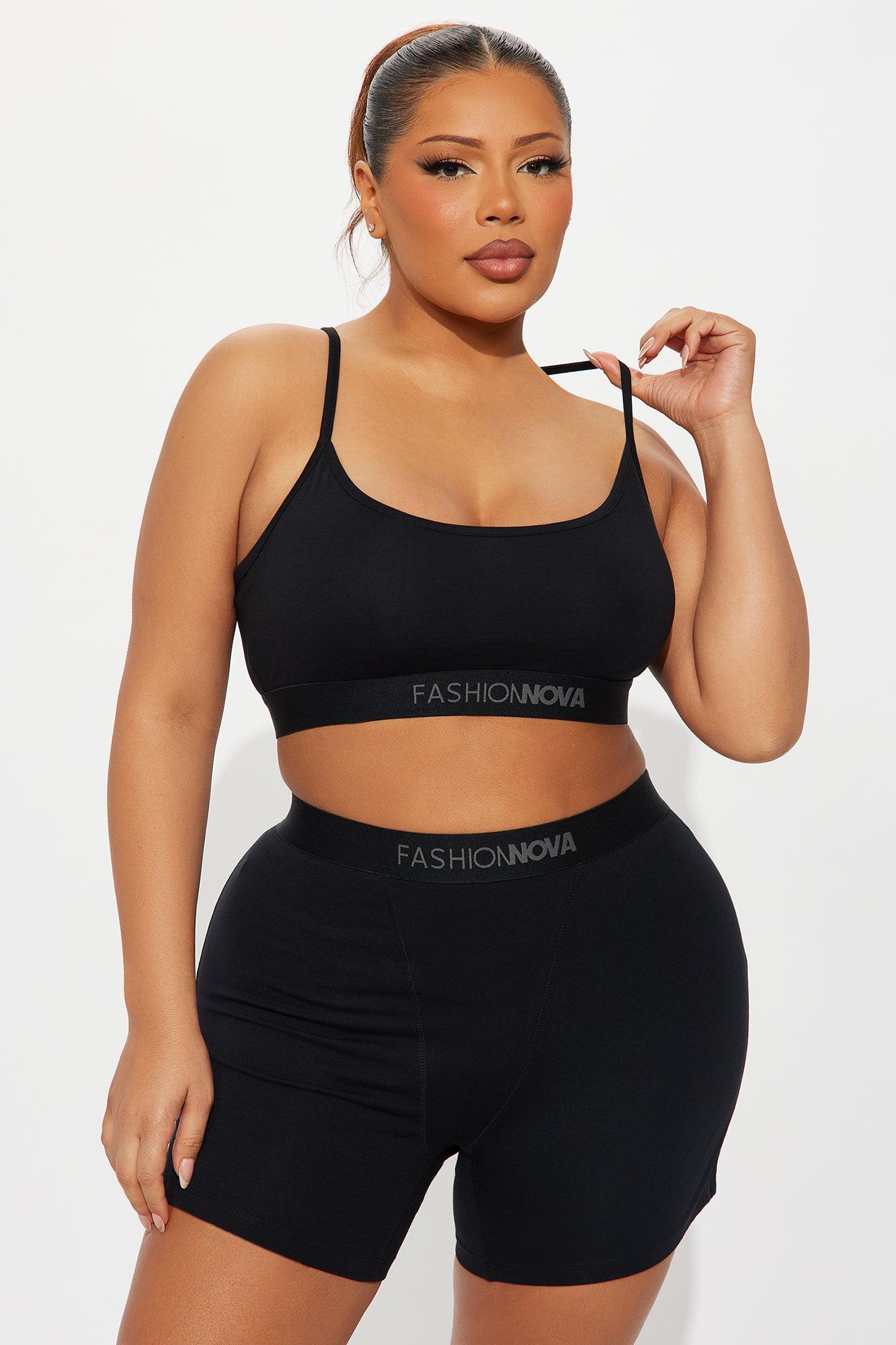 FN Mood Scoop Cami Cotton Bra - Black Product Image