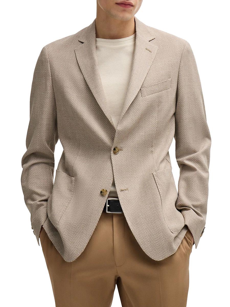 Mens Slim Fit Jacket in Micro Patterned Stretch Cloth Product Image