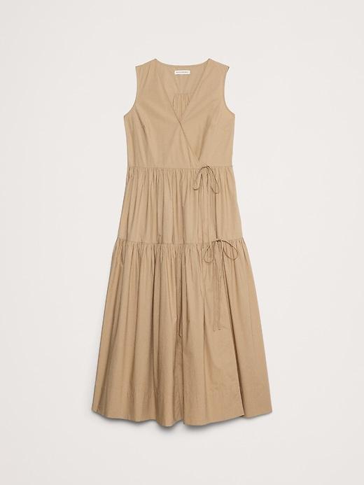 Cotton Poplin Wrap Maxi Dress Product Image