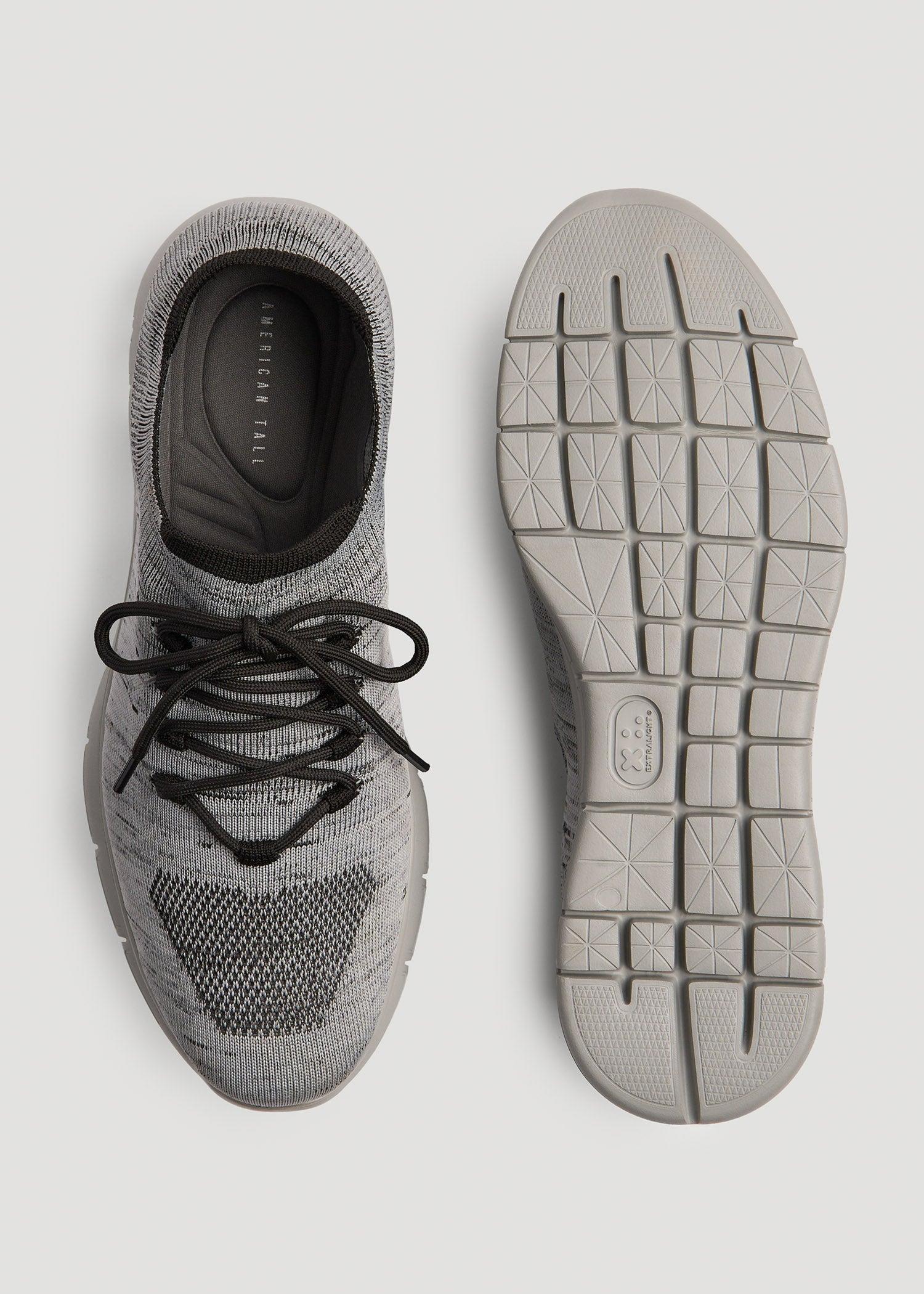 Tall Men's Knit Running Shoes in Grey Mix Product Image