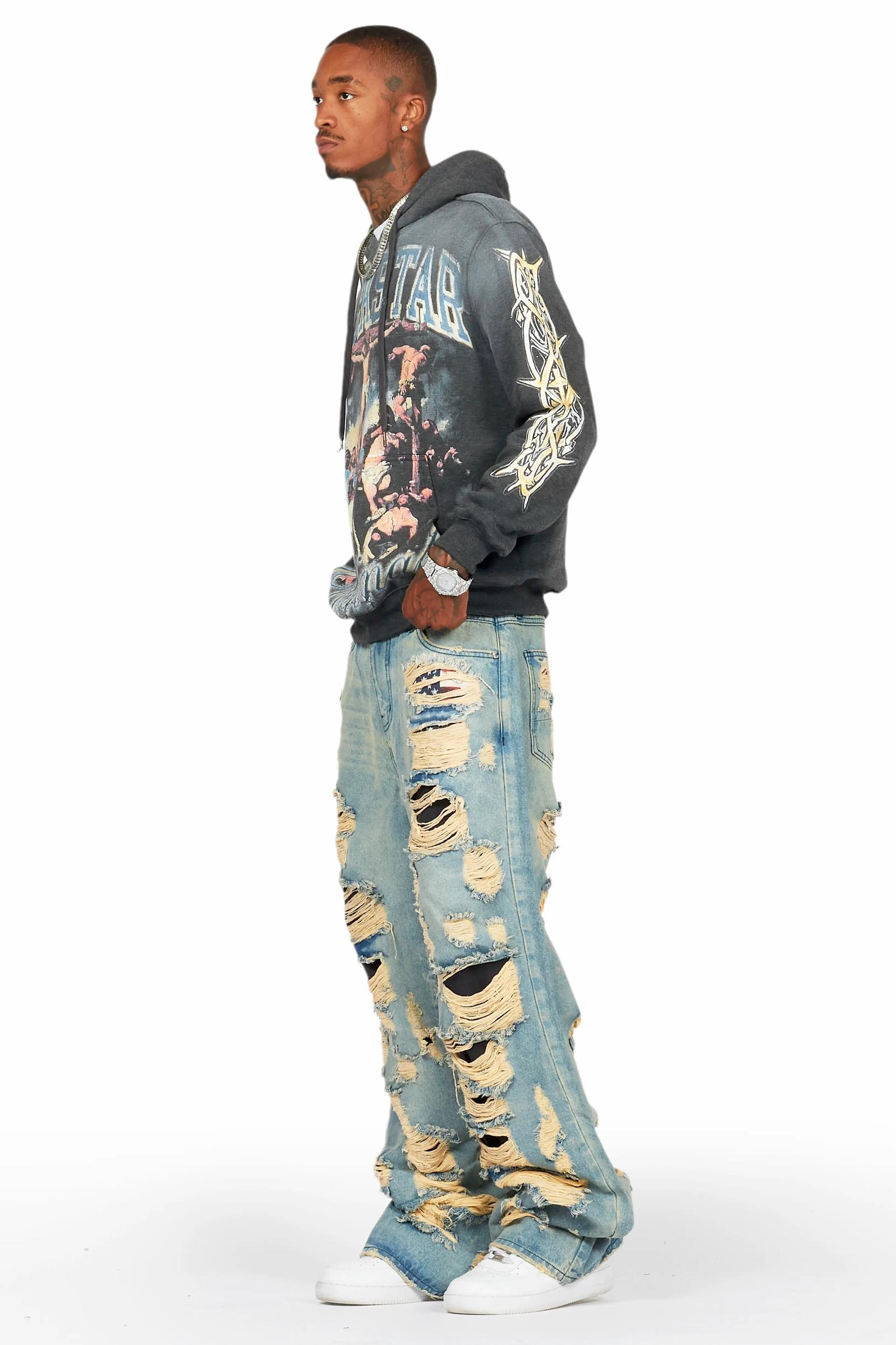 Mical Blue Baggy Fit Jean Male Product Image