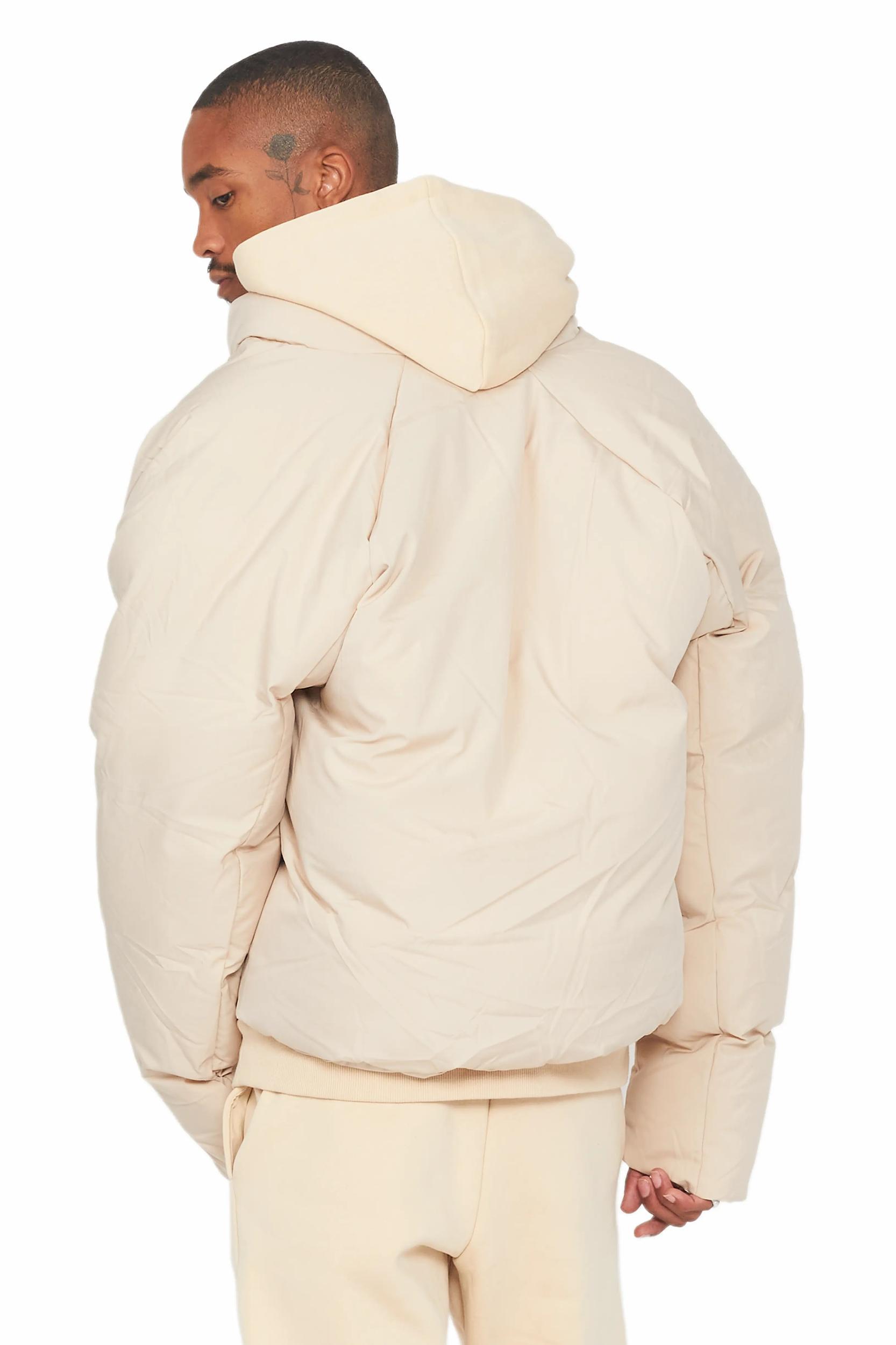 Damien Beige Puffer Jacket Male Product Image