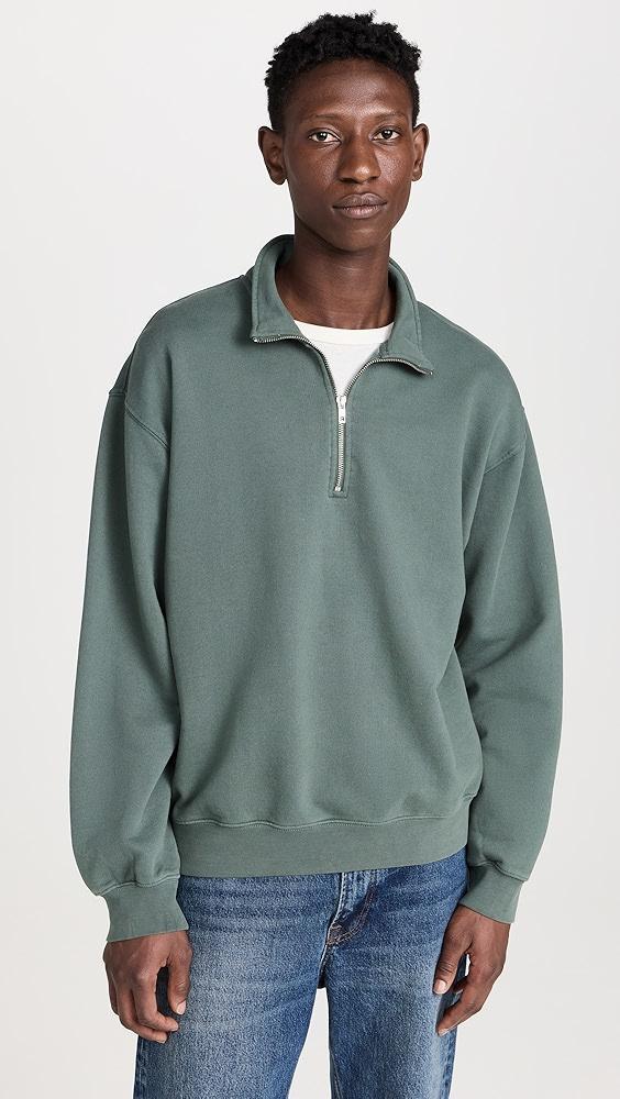 Madewell Woodland Brushed Terry 1/4 Zip Sweatshirt | Shopbop Product Image