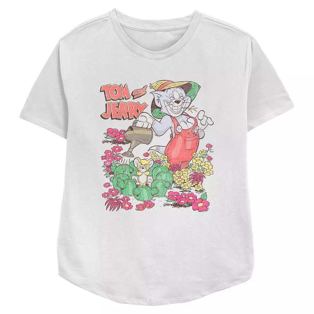 Womens Tom & Jerry Springtime Gardening Relaxed Fit Graphic Tee Product Image