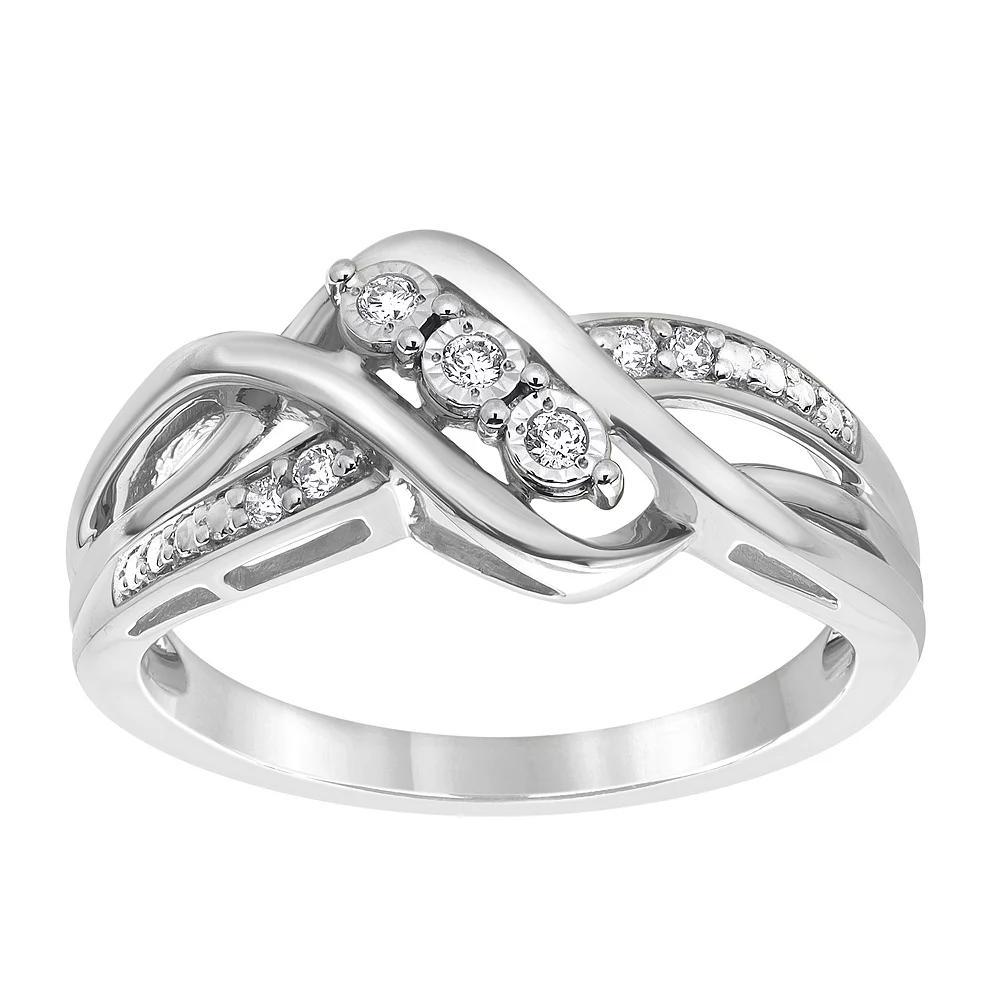 Diamond Brilliance Sterling Silver 1/10 Carat T.W. Lab-Grown Diamond Fashion Ring, Womens Silver Tone Product Image