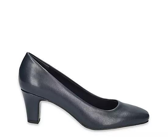 Easy Street Poet Women's Square Toe Pumps, Size: 10 Wide, Blue Product Image
