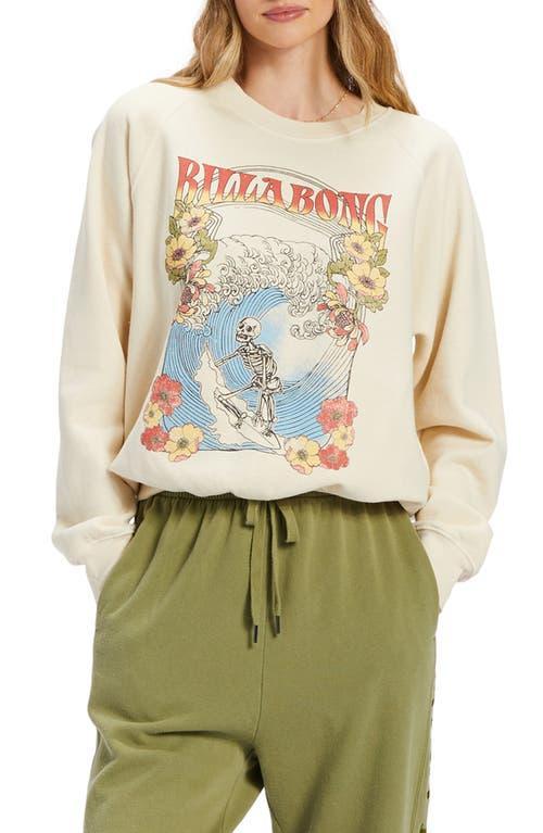 Billabong Here We Go Fleece Top Pebble) Women's Sweatshirt Product Image