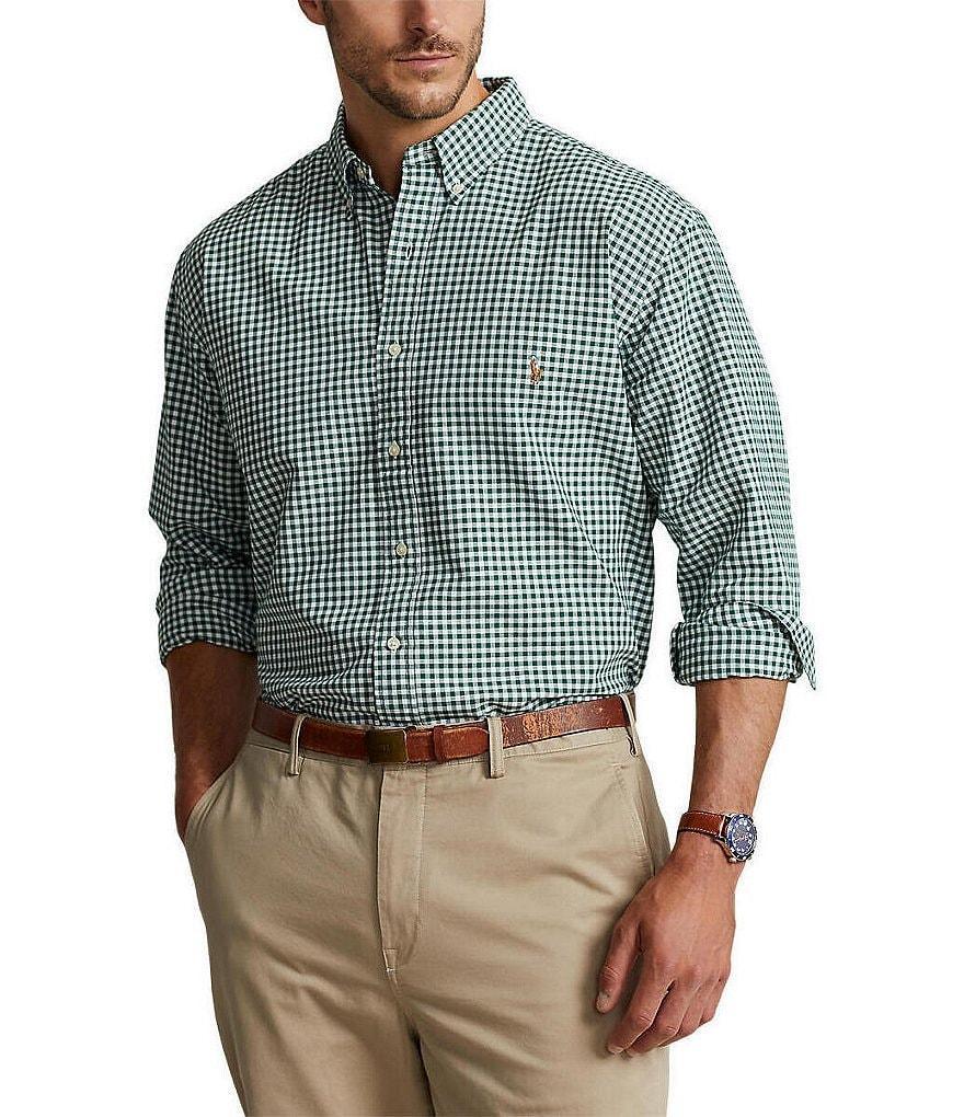 Polo Ralph Lauren Big & Tall Gingham Oxford Long Sleeve Woven Shirt Product Image