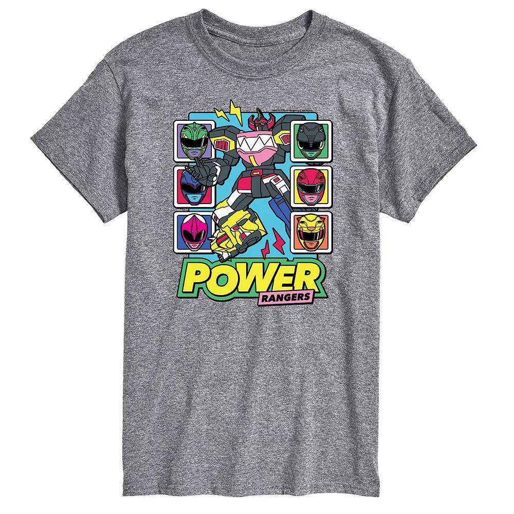 Big & Tall Power Rangers Zord Heads Graphic Tee, Mens Blue Product Image