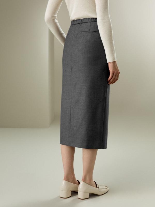 Modern Beauty Silk Wool Pencil Skirt Product Image