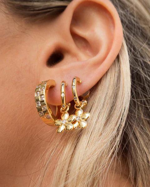 Checkerboard Pave Hoops | LUV AJ Product Image