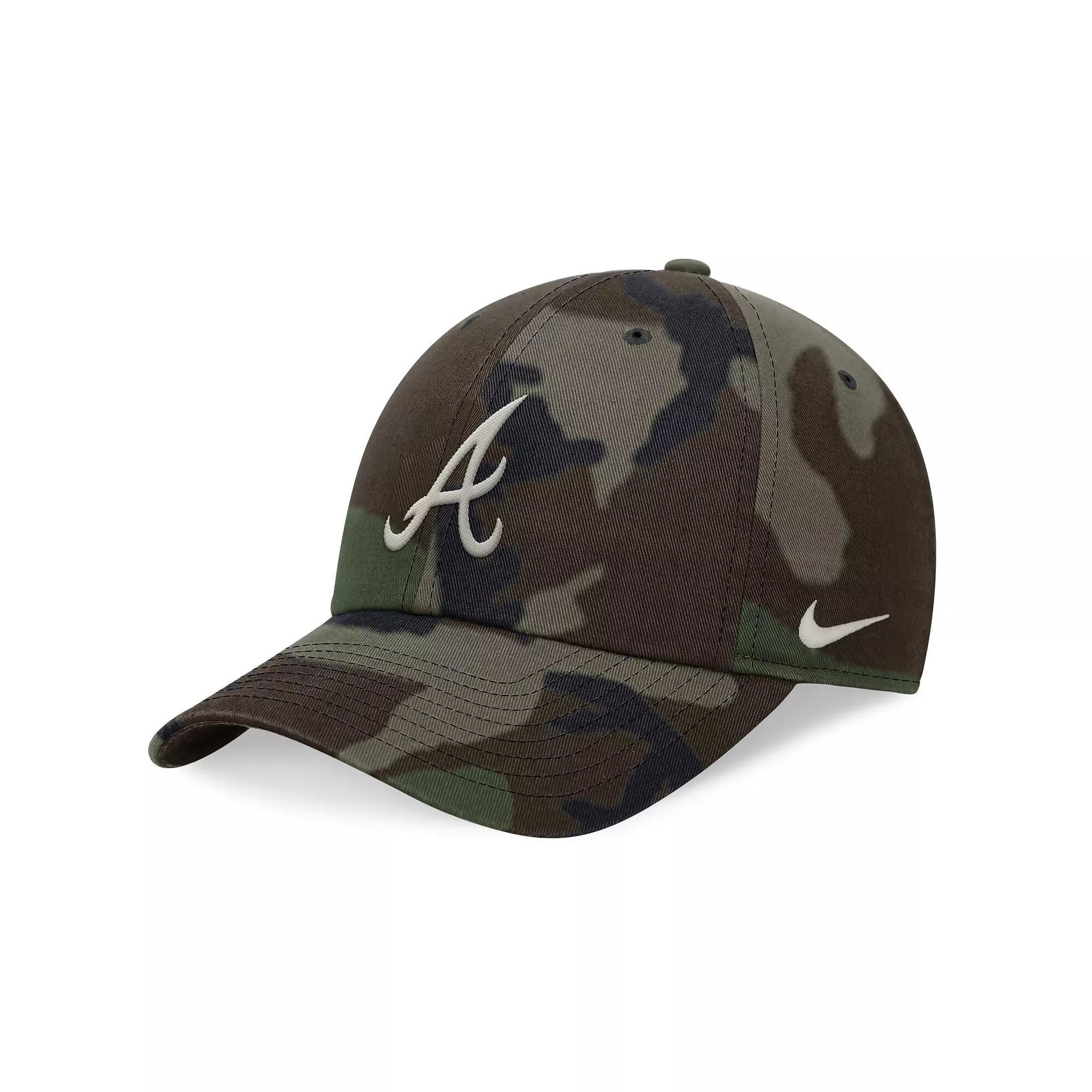 Men's Nike Camo Atlanta Braves Club Adjustable Hat, Size: Medium/Large, Green Product Image