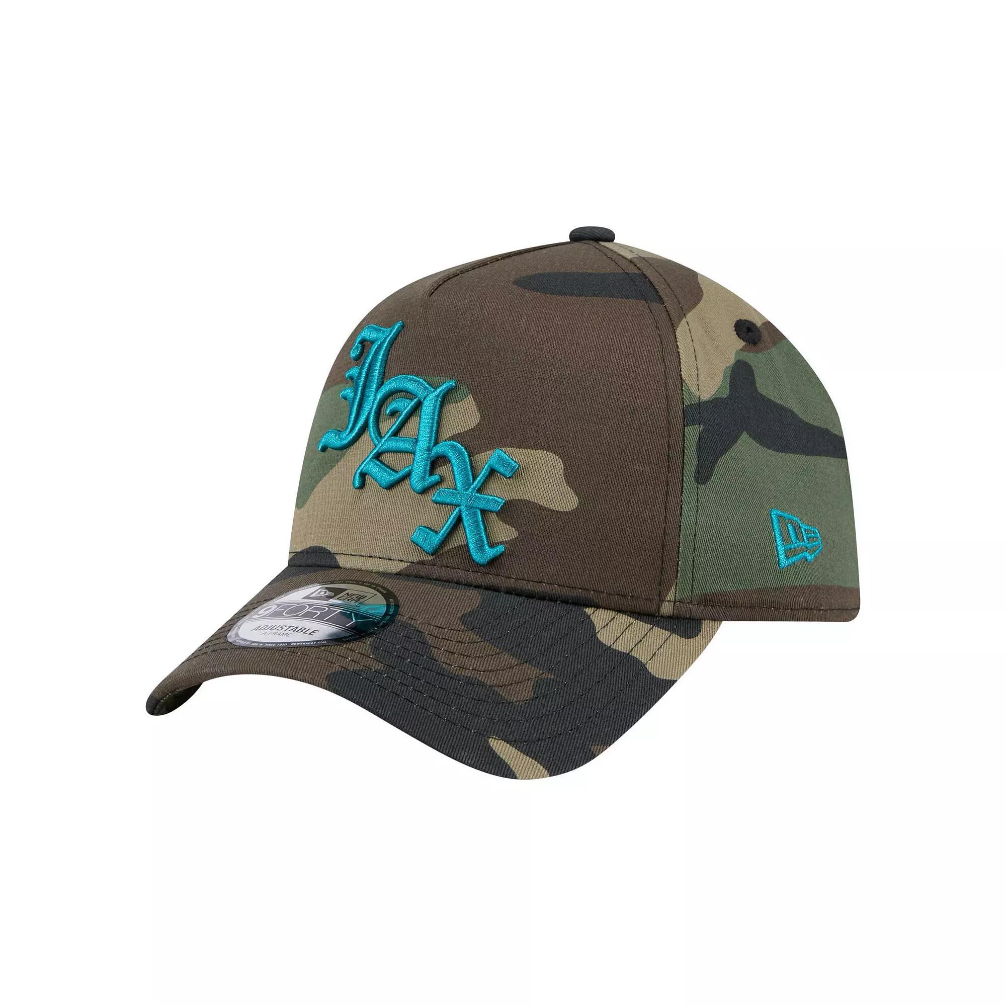 Mens New Era Camo Jacksonville Jaguars Mystic Camo A-Frame 9FORTY Adjustable Hat Product Image